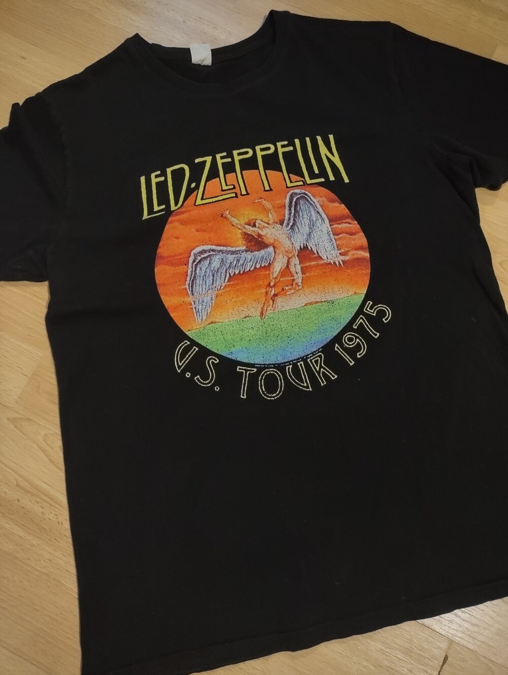 Led Zeppelin U.S. Tour 1975 Black Graphic Tee